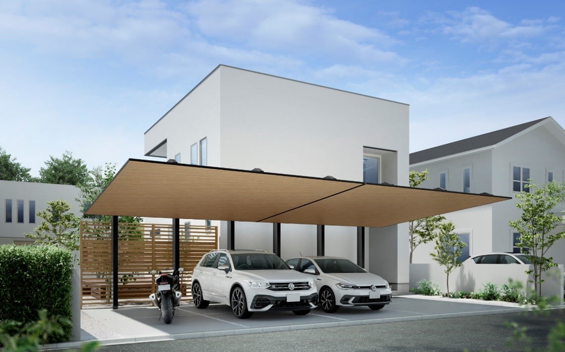 住宅の外観に調和するデザインを追求した「カーポートSC」に『後方支持2台用 横連棟タイプ』を追加し、発売 サムネイル画像